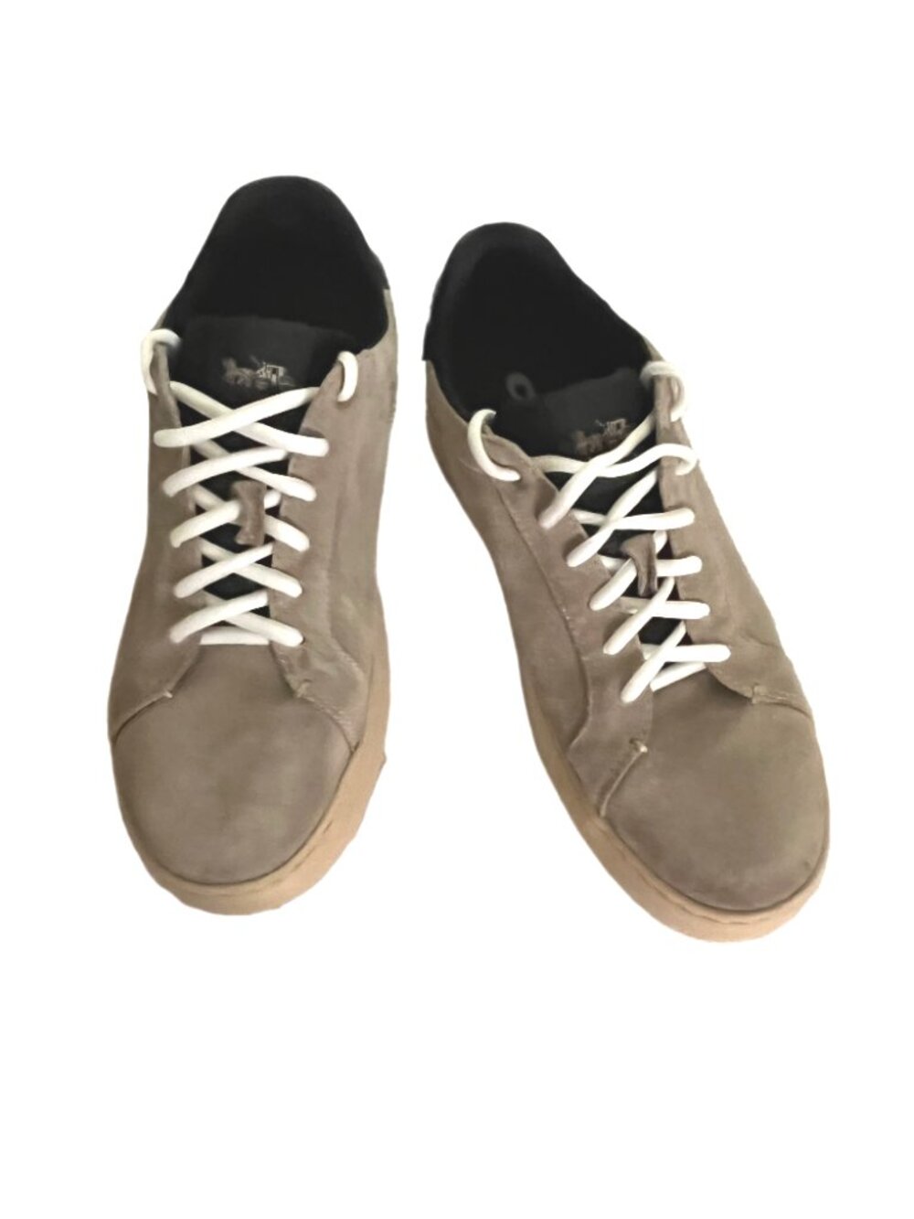 COACH MEN'S CLIP LOW TOP OAT & BLACK QUARTZ SUEDE SNEAKERS SIZE 8D - Picture 5 of 15